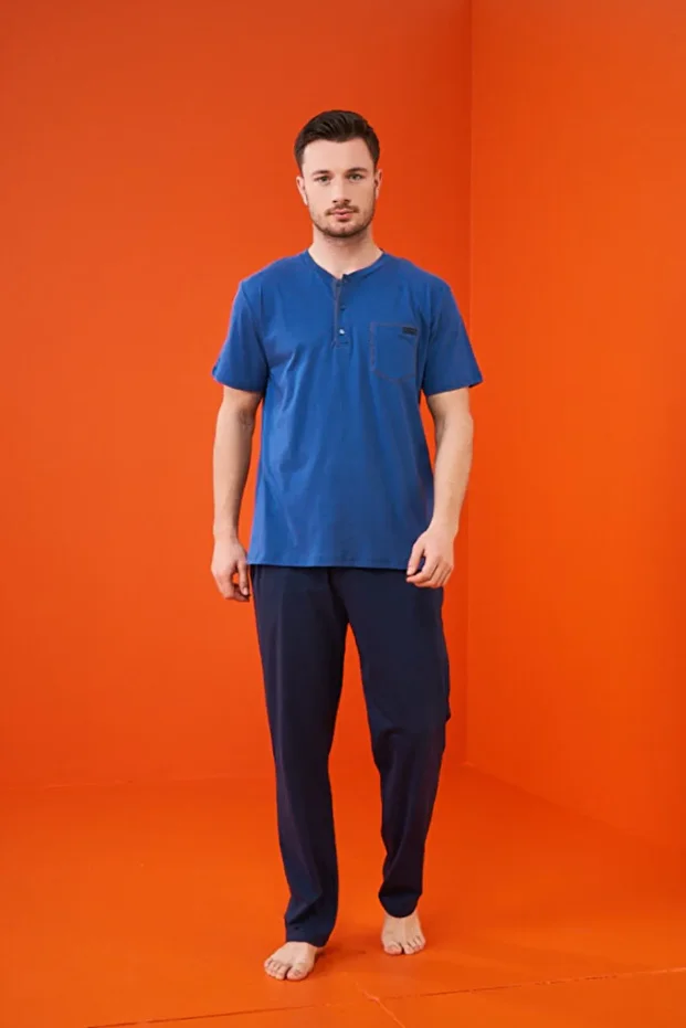 Erkek 3'lü Pijama Şort Takım - 1