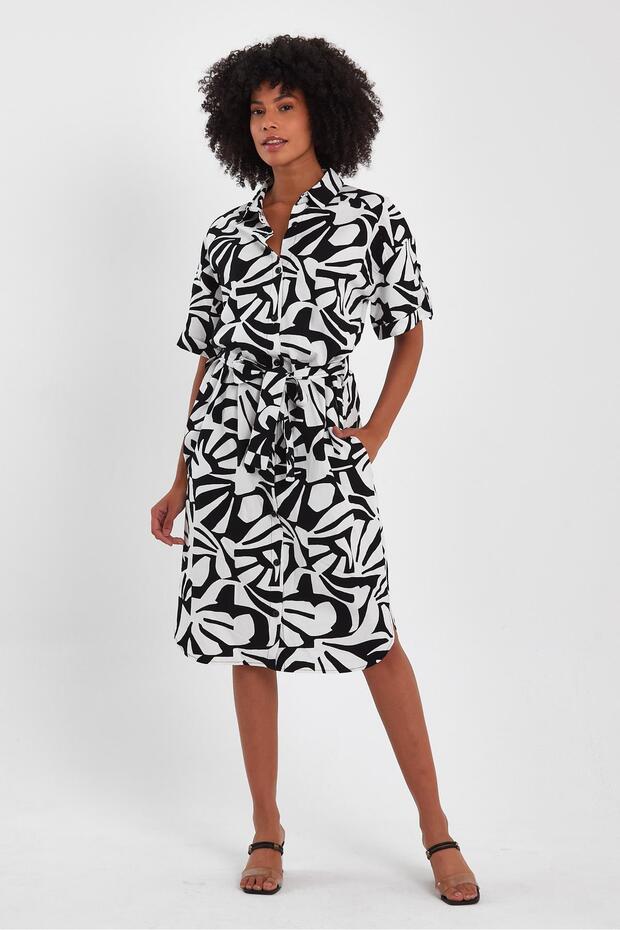 Belted Shirt Dress (B23-009)