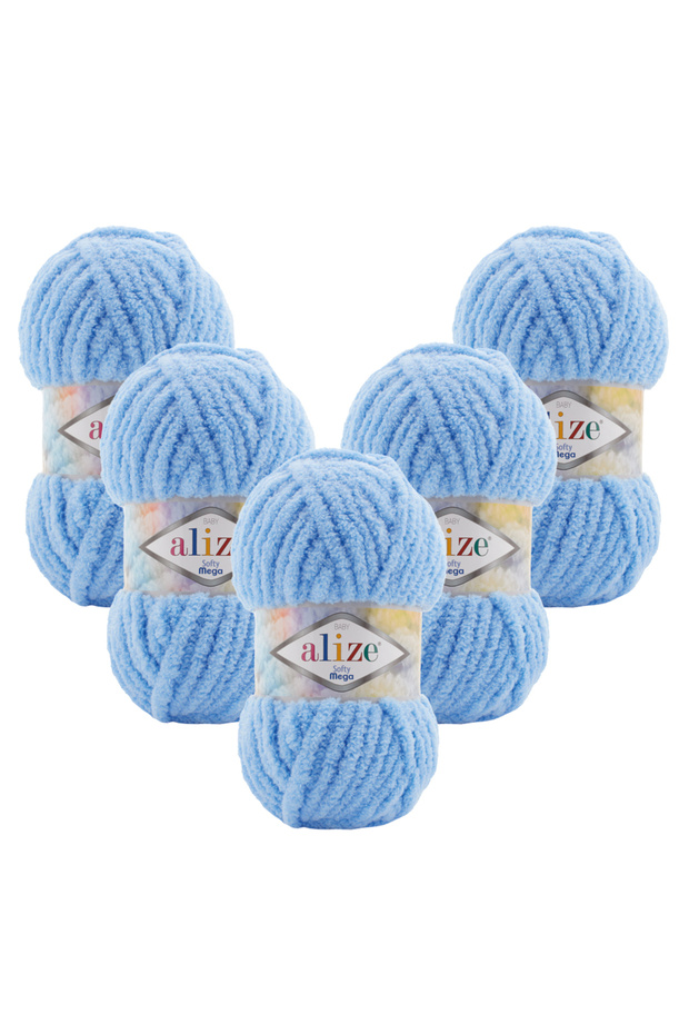 Softy Mega 5-Piece 40 Blue Hand Knitting Yarn