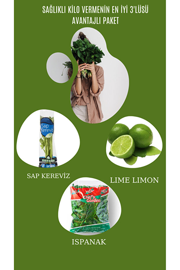 Detoks Paketi Sap Kereviz (2 ADET) Lıme Lımon (2 Adet ) Ispanak (1 PKT) - 1