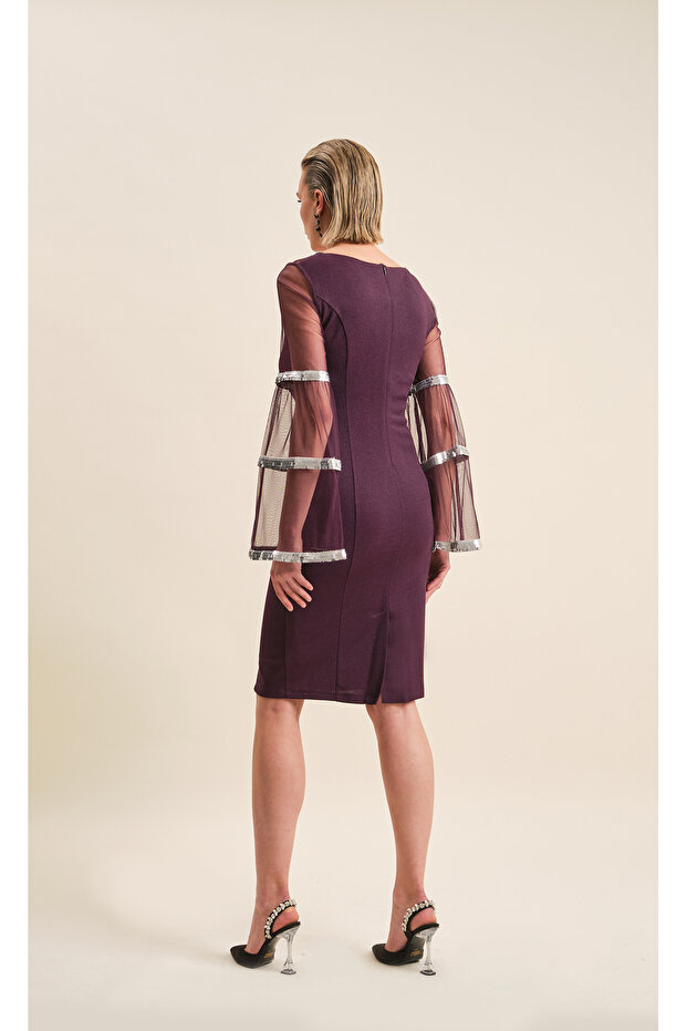 Taş İşlemeli Abiye Elbise - 3