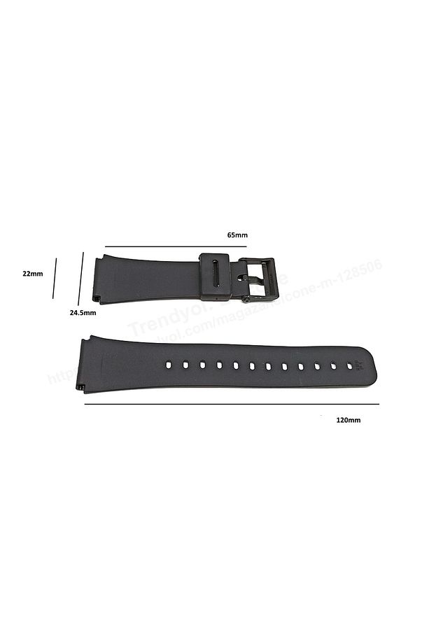 Casio CMD-40 , CMD-40B , CMD-40D , CMD-40E , CMD-50 uyumlu Siyah Kaucuk Saat Kordonu Kayışı - 2
