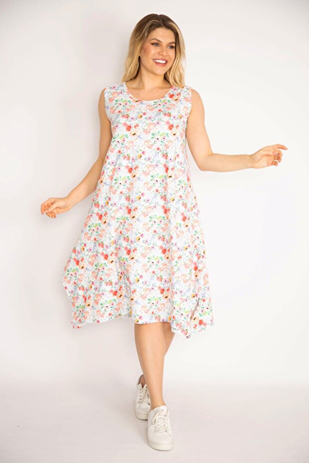 Dámské velké barevné šaty s květinovým vzorem 65n35199 - 5