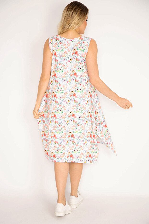 Dámské velké barevné šaty s květinovým vzorem 65n35199 - 3