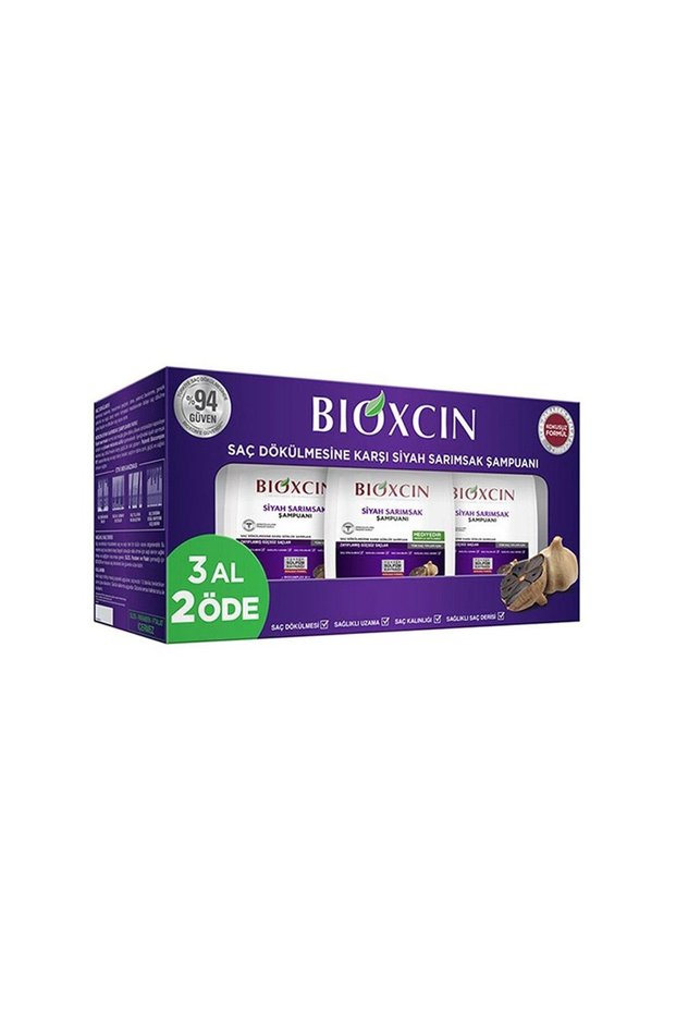 Black Garlic Shampoo Against Hair Loss 3x300 ml For Weak Hair.ekz1