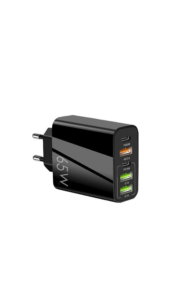 65W 3USB+2PD Girişli Hızlı Şarj Adaptörü Uyumlu - 1