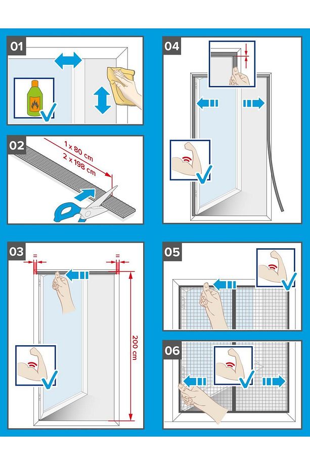 Mıknatıslı Kapı Sineklik Küçük 0,8m x 2,0m Siyah - 8