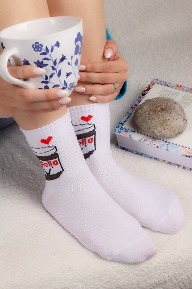 جوارب رجالية نسائية مقبس طويل جوارب نسائية منقوشة ملونة 6 قطع - 7