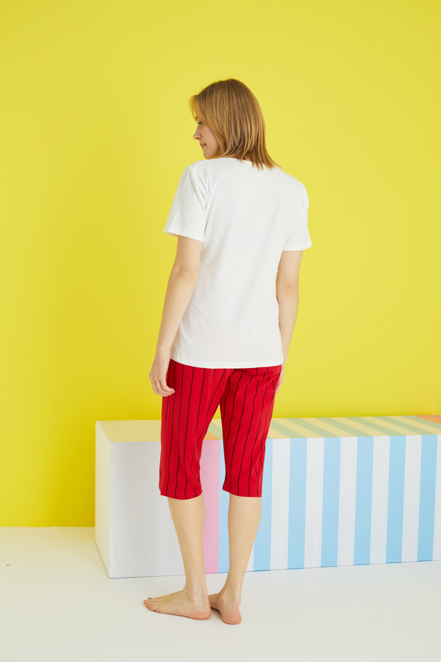 Multicolored Knitted Capri Set - 3