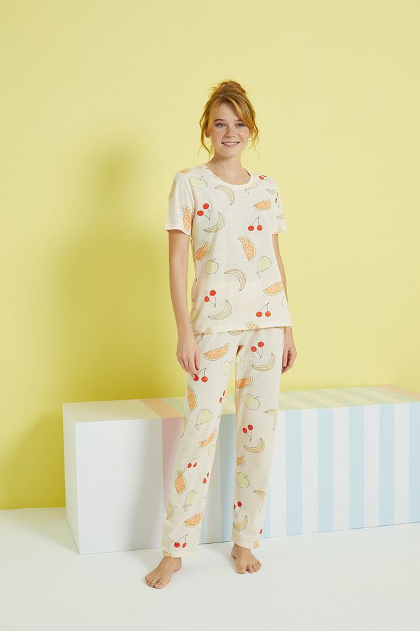 çok renkli Örme Pijama Takım - 2