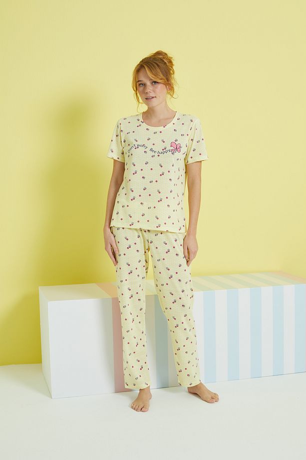 çok renkli Örme Pijama Takım - 2