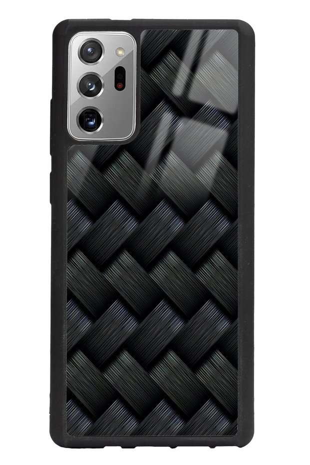 Samsung Note 20 Black Glossy Phone Case with Straw Design