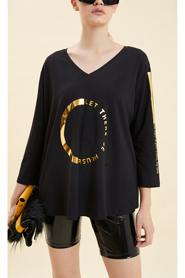 Gold Baskılı Tişört - 2