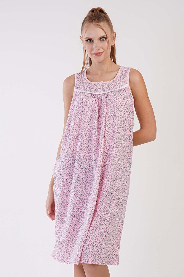 Women's Zero Sleeve Pink Nightgown C1T9N3161