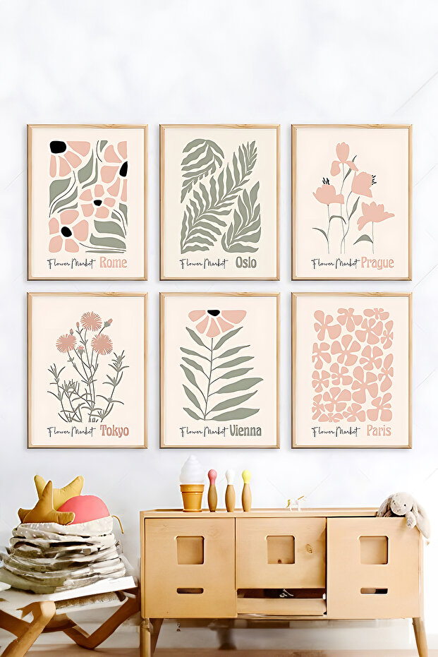 طقم طاولة MDF مكون من 6 قطع