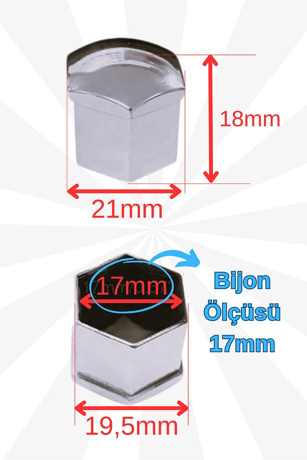 17mm Bijon Kapağı 20 Adet ve Sökme Takma Aparatı Seti - 2