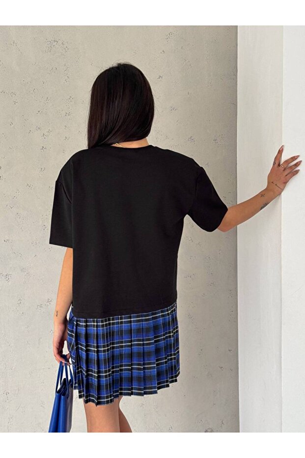 Pliseli Etek Detaylı Elbise - 3