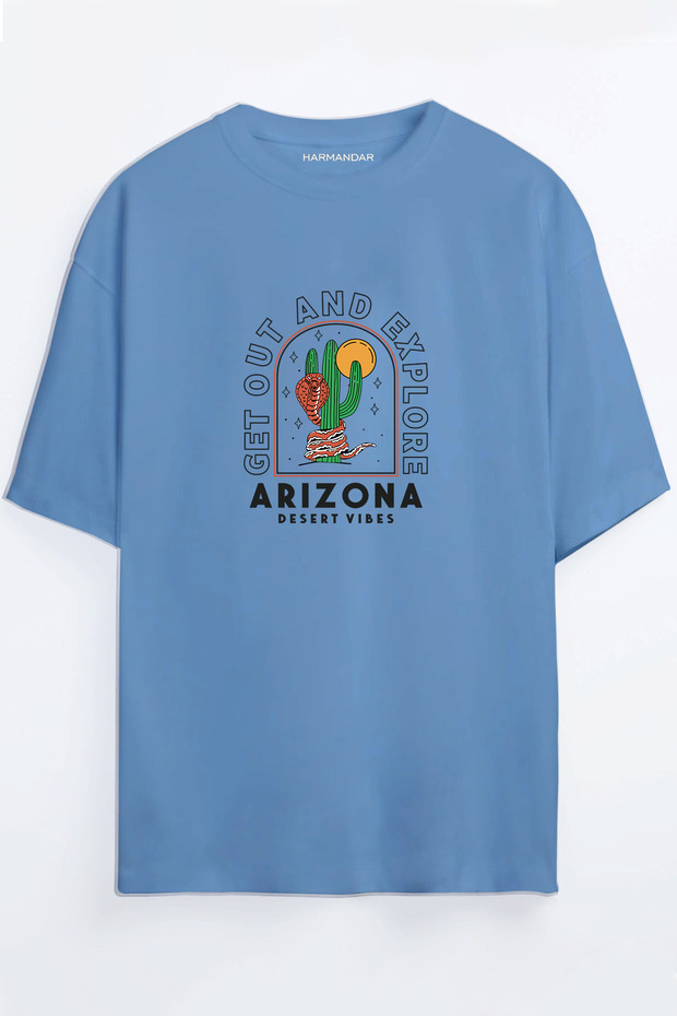Arizona Desert Vibes Digital Printed Unisex Orange Oversize T-shirt