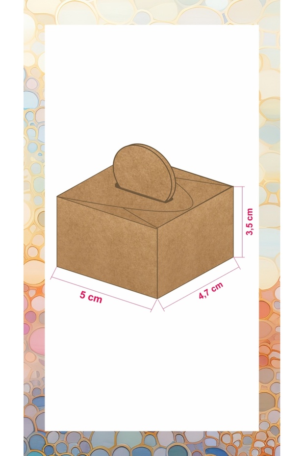 Kraft Nikah Şekeri Kutusu Hediye Kutusu 5 X 4,7 X 3,5 Cm 250Gr 50 Adet Lokum Kutusu - 7