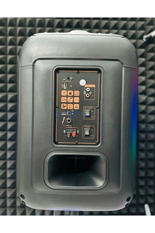 MİKROFONLU BLUETOOTH HOPARLÖR LED IŞIKLI TAŞINABİLİR ŞARJLI SES SİSTEMİ TF KART USB FM RADYO 1600W - 6
