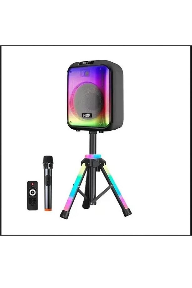 MİKROFONLU BLUETOOTH HOPARLÖR LED IŞIKLI TAŞINABİLİR ŞARJLI SES SİSTEMİ TF KART USB FM RADYO 1600W - 2