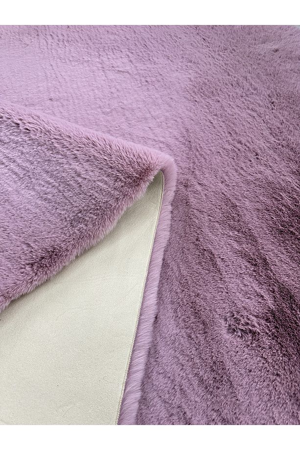 Modern Tavşan Tüyü Yumuşacık Tüy Dökmez Peluş Halı Lila - 5