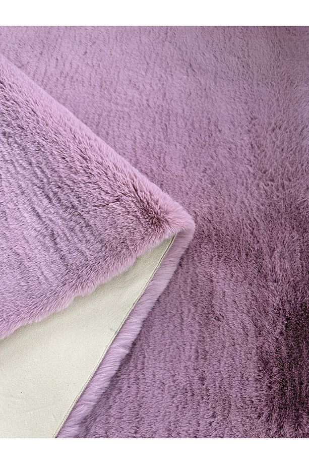 Modern Tavşan Tüyü Yumuşacık Tüy Dökmez Peluş Halı Lila - 2