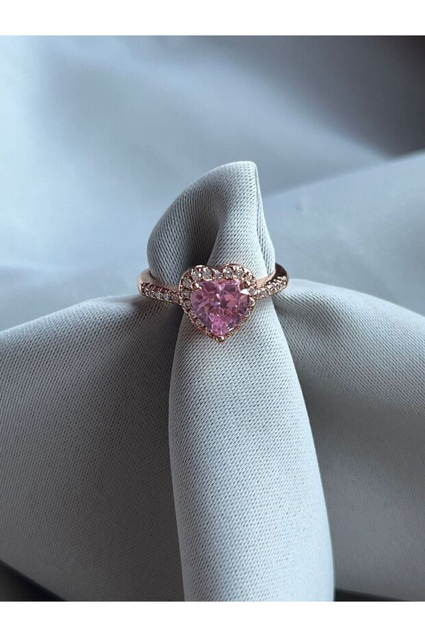 Pink Heart Adjustable Ring