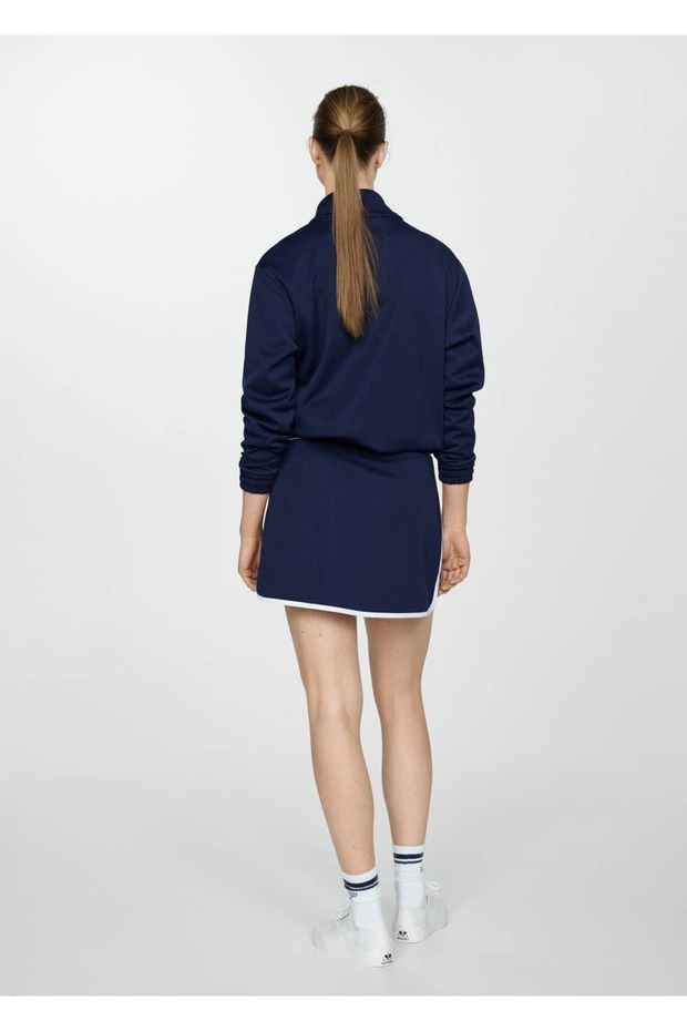 Kontrast detaylı mini etek - 4