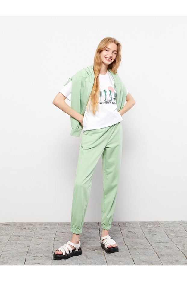 Printed Women's Jogger Sweatpants with Elastic Waist