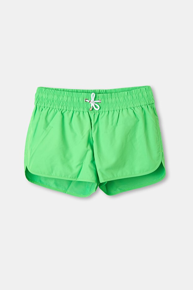 Yeşil Bağlı Kadın Deniz Şortu - 1