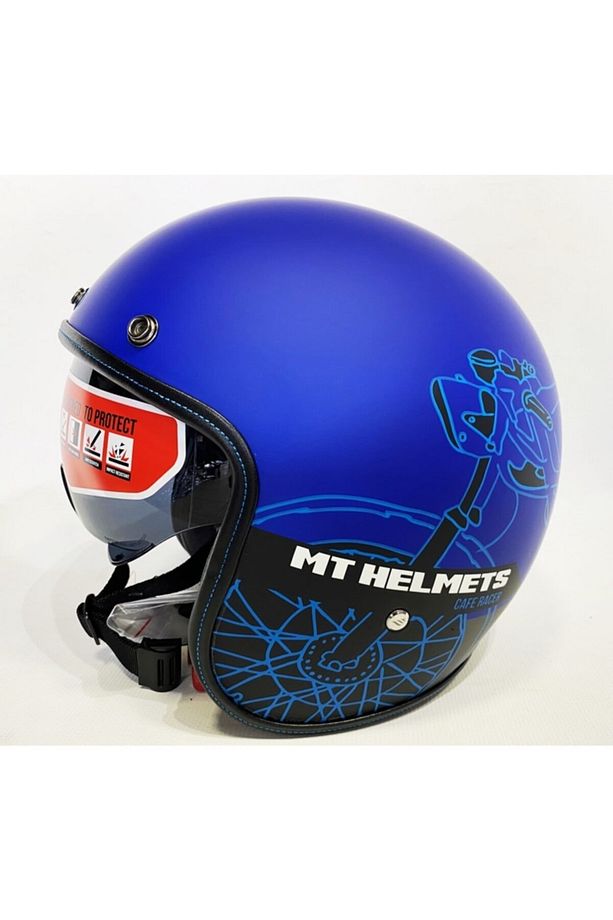 Kask Le Mans 2 Sv Cafe Racer B7 Mat Mavi Yarım Kask - 3