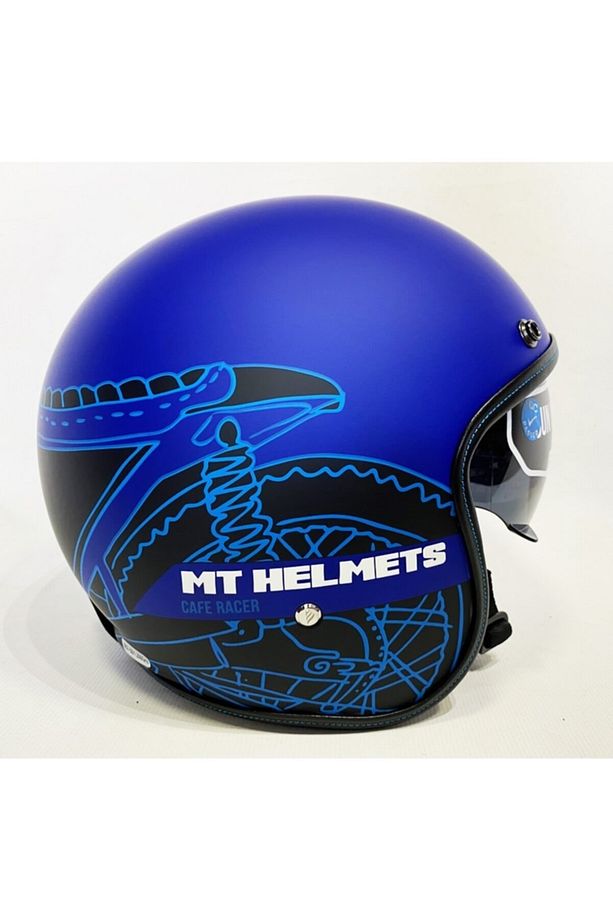 Kask Le Mans 2 Sv Cafe Racer B7 Mat Mavi Yarım Kask - 5