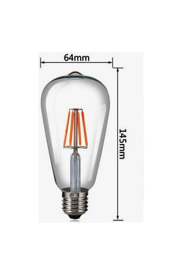 Erd53 St64 Armut Edison Flamanlı Rustik Led Ampul - 8