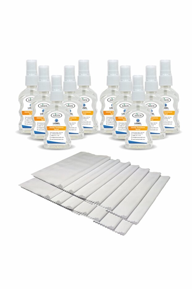 10 Pieces of Glasses Cleaning Solution and 10 Pieces of Microfiber Glasses Cleaning Cloth