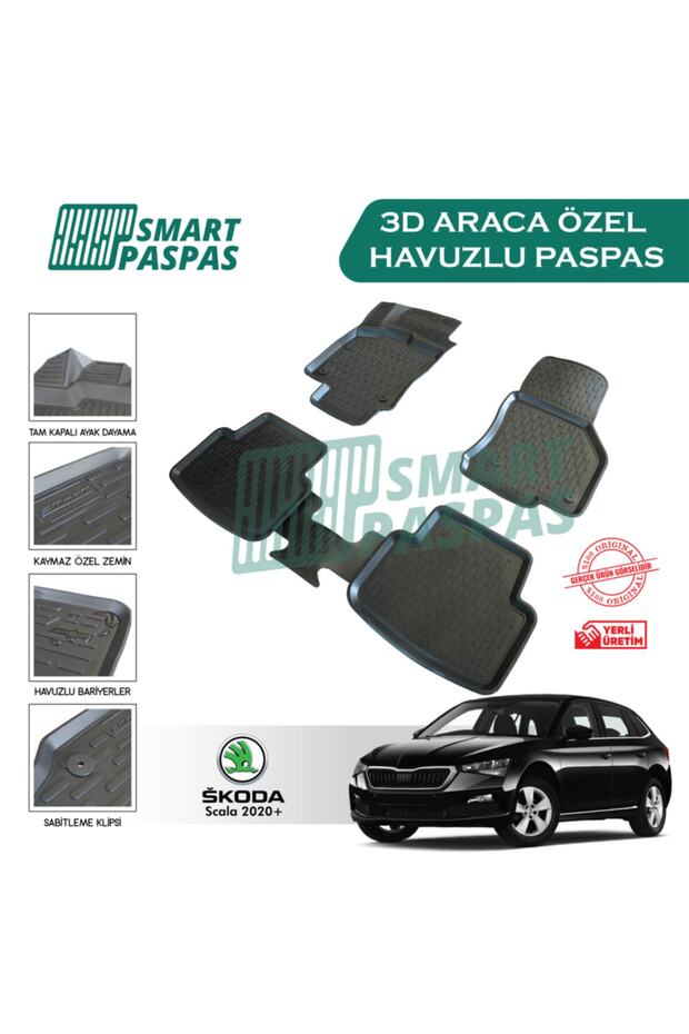 Skoda Scala 2020 Ve Sonrası 3d Havuzlu Paspas - 1
