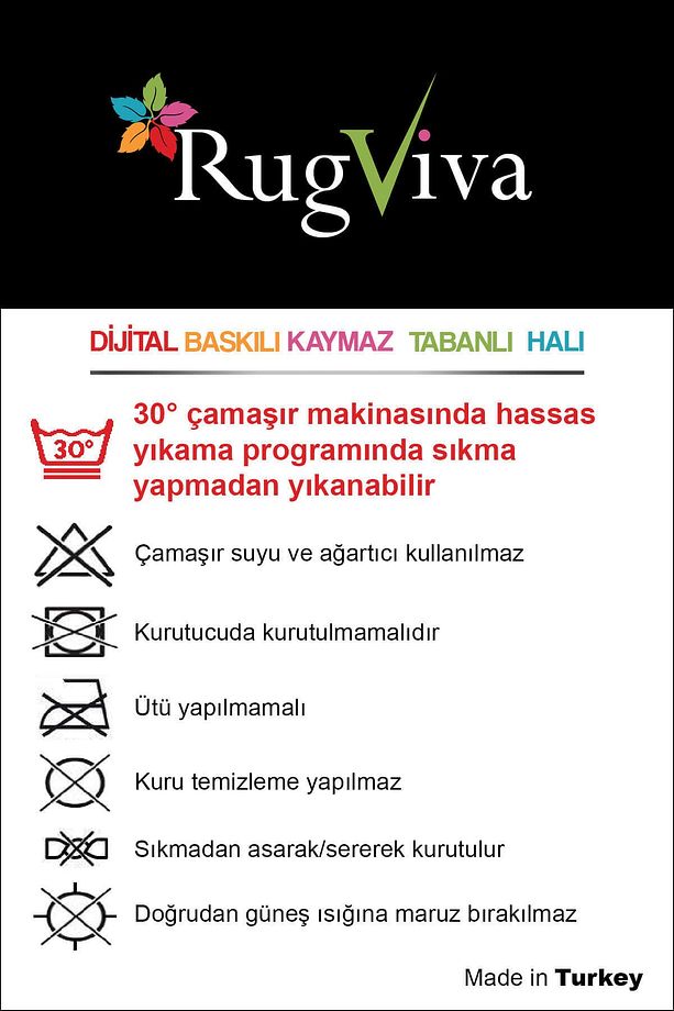 Kaymaz Taban Makinede Yıkanabilir Mutfak Halısı Limon Çiçeği Kesme Rulo Yolluk Ar5691 - 5