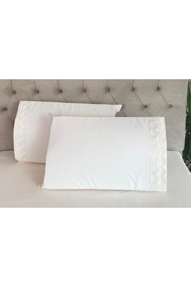 Zambak French Laced Cream 2-Piece Pillow Case 50&70