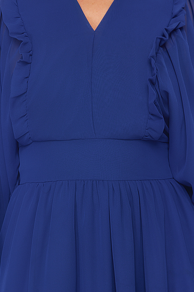 Saks Minimal Desenli Şifon Astarlı Dokuma Elbise TCTSS24EB00035 - 5