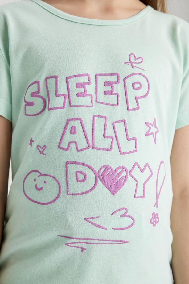 Kız Çocuk Pijama Takımı Baskılı Kısa Kollu Üst Şort C2840a824sm - 5