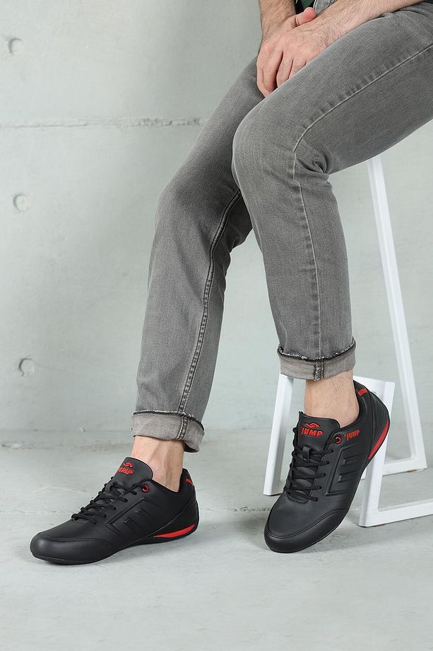 11743 Siyah - Kırmızı Erkek Casual Günlük Spor Ayakkabı - 1