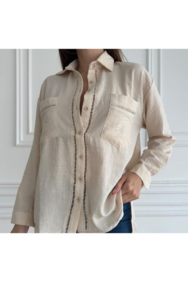 ŞERİT DETAYLI  GÖMLEK - 1