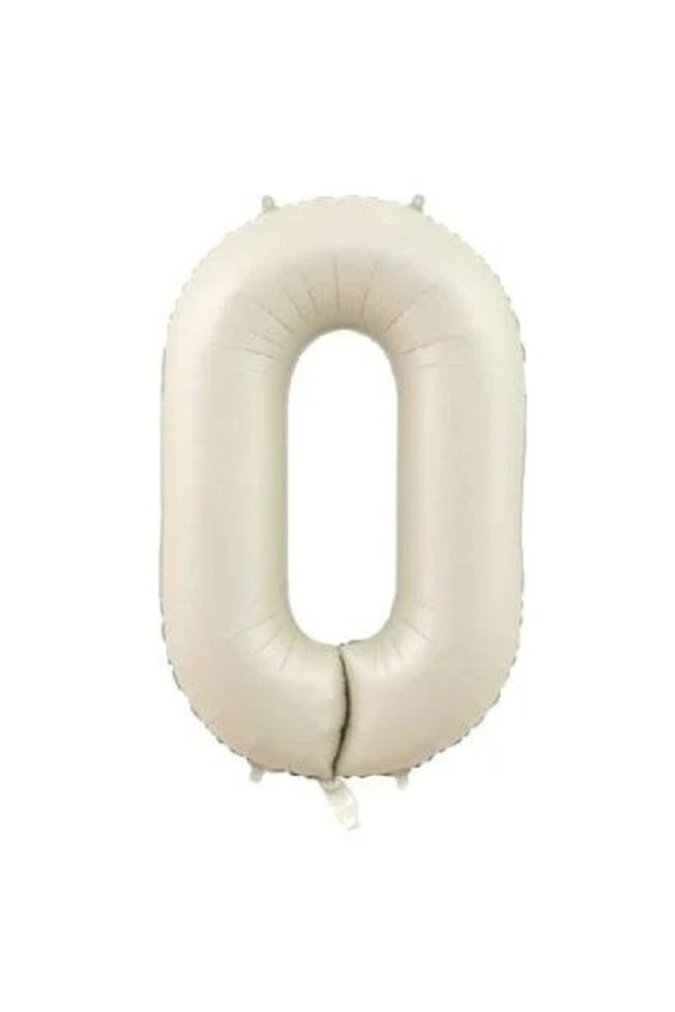 Best 0 Beige Cream Color Number Foil Balloon 80 cm