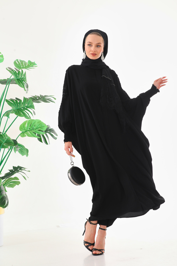 Luxury and Stylish Bat Sleeve Dress Sleeves with Lace Accessories Hijab Outerwear Luxury Accessory