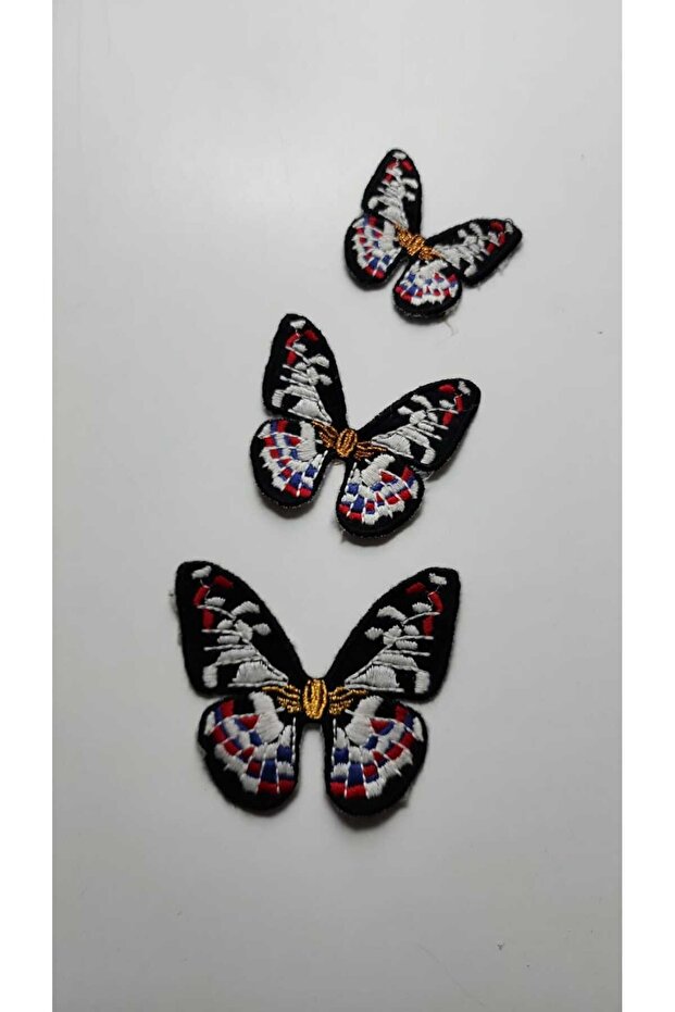 Embroidery Crafted Butterfly Patch Embroidery Set Sewing 3 Piece Set