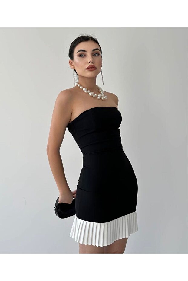 Straplez Mini Elbise - 2