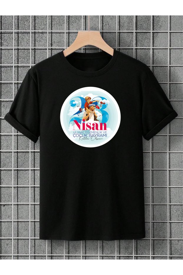 Unisex Oversize 23 April National Sovereignty and Children's Day Ataturk Flag Design T-shirt T-Shirt