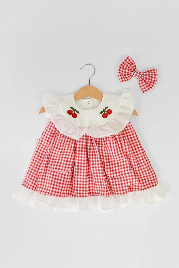 Gingham Baby Girl Dress Red