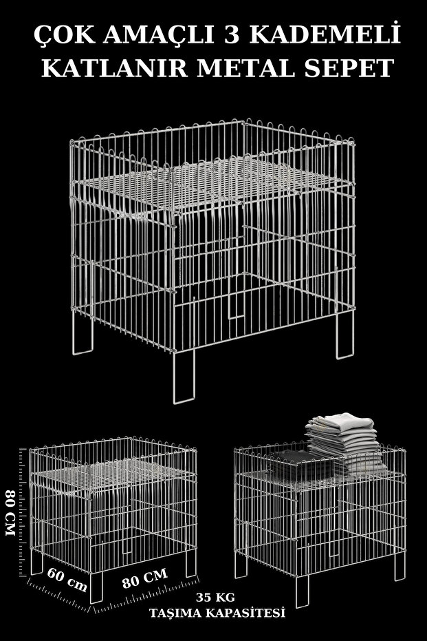 Pool Basket Wire Market Basket Multi-Purpose Basket 60X80 cm