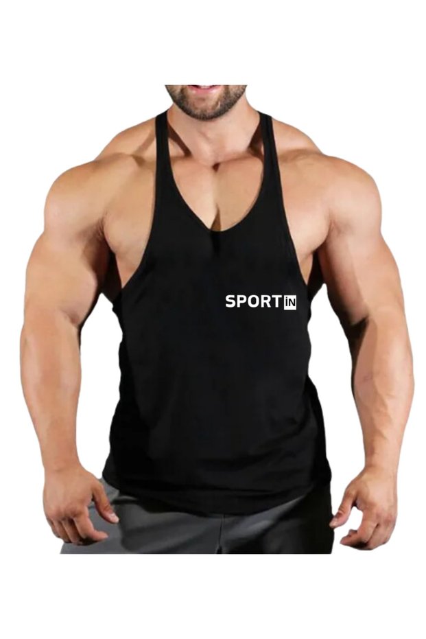 Men's Strappy Sports Tank Top - Sportin Printed Sportsman Fitness Gym Tank Top